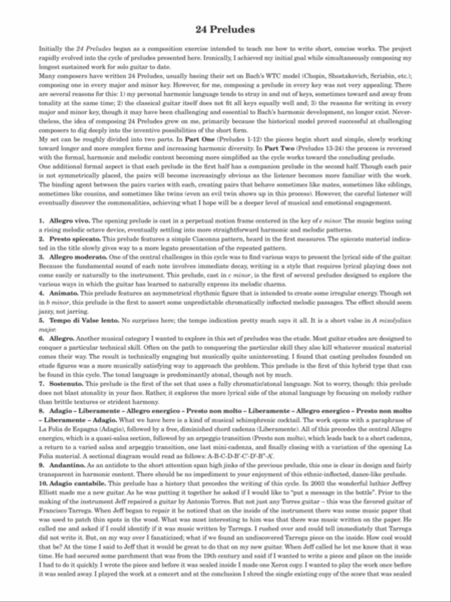 24 Preludes Classical Guitar scores gallery preview page 2