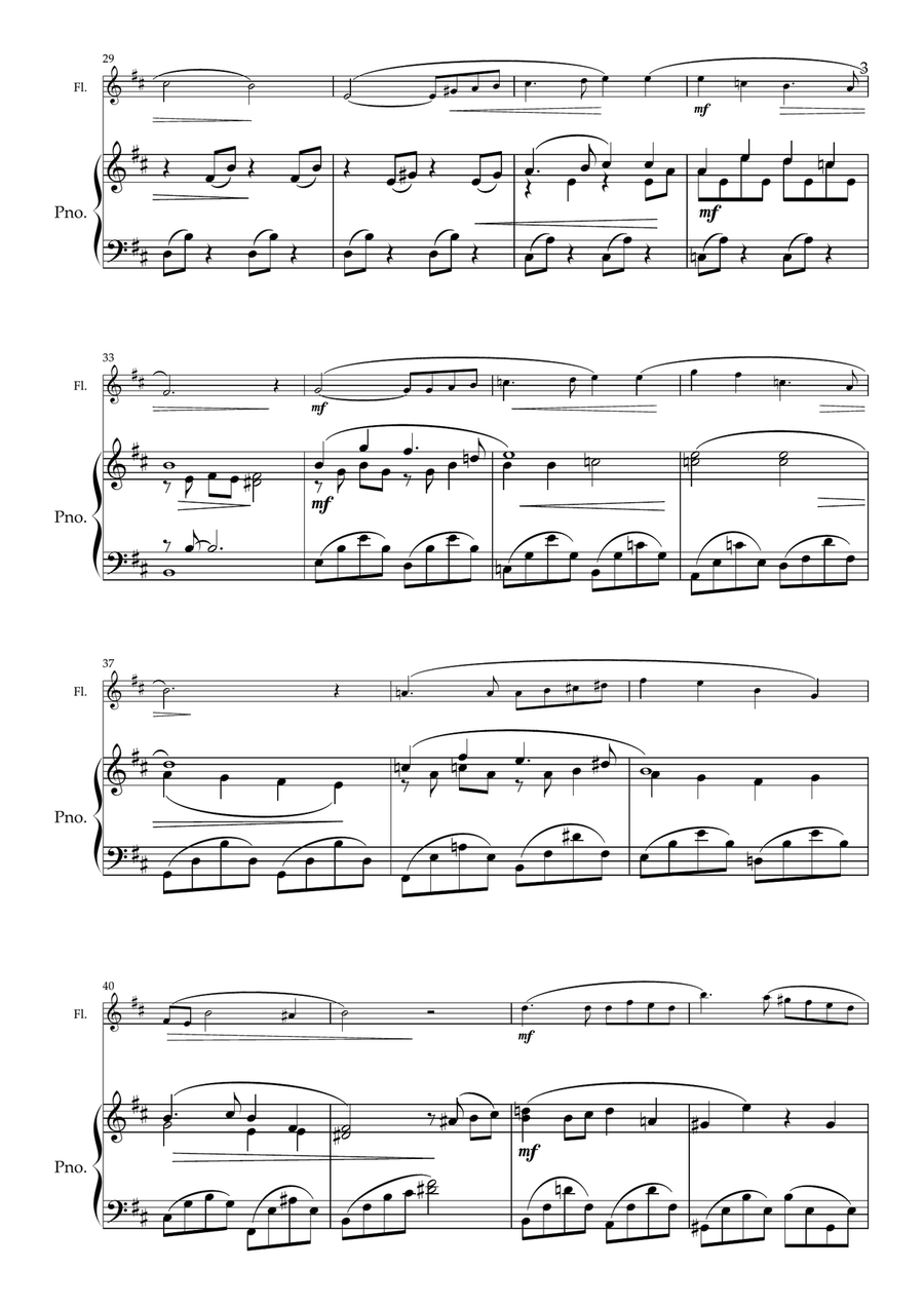 Peace for Flute and Piano Flute Solo scores gallery preview page 4