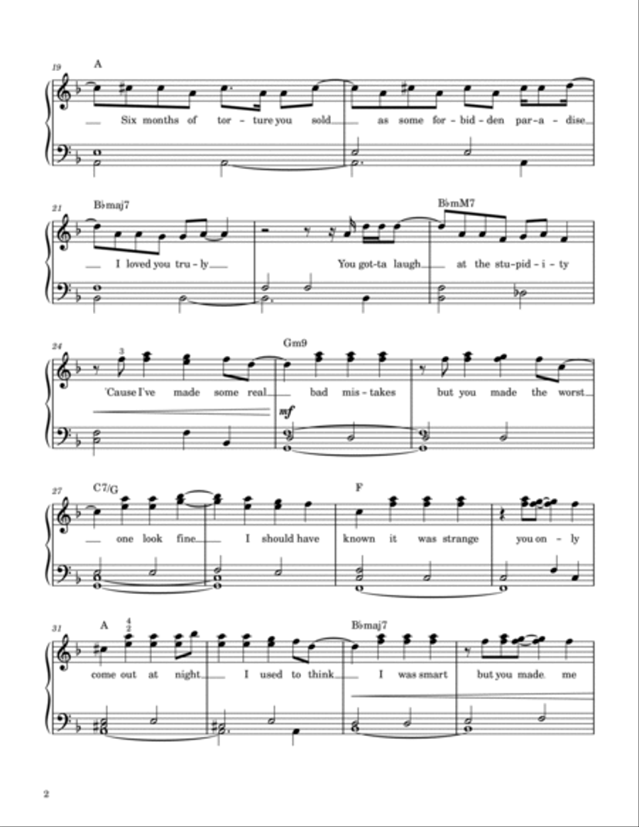 Vampire Piano Solo scores gallery preview page 2
