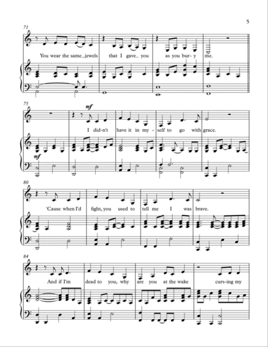 My Tears Ricochet Voice scores gallery preview page 5