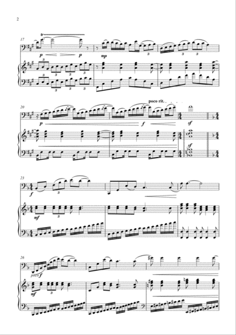 Verlaine - for cello and piano Piano scores gallery preview page 2