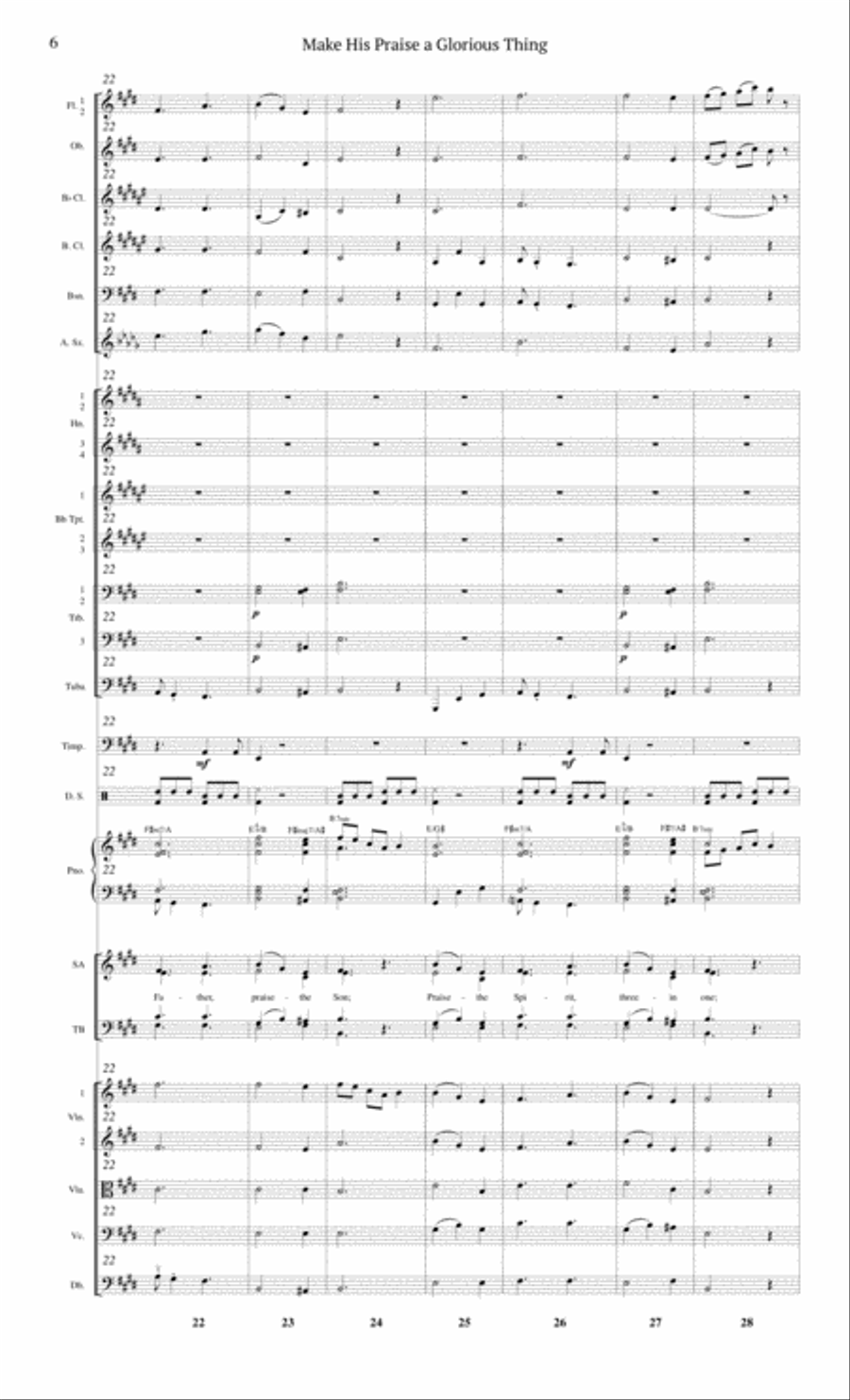 Make His Praise a Glorious Thing (Orchestration) Full Orchestra scores gallery preview page 6