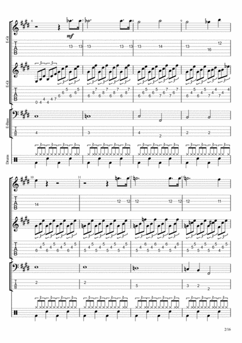 Moonlight Sonata C# Minor 1st Movement (full rock score) image number null