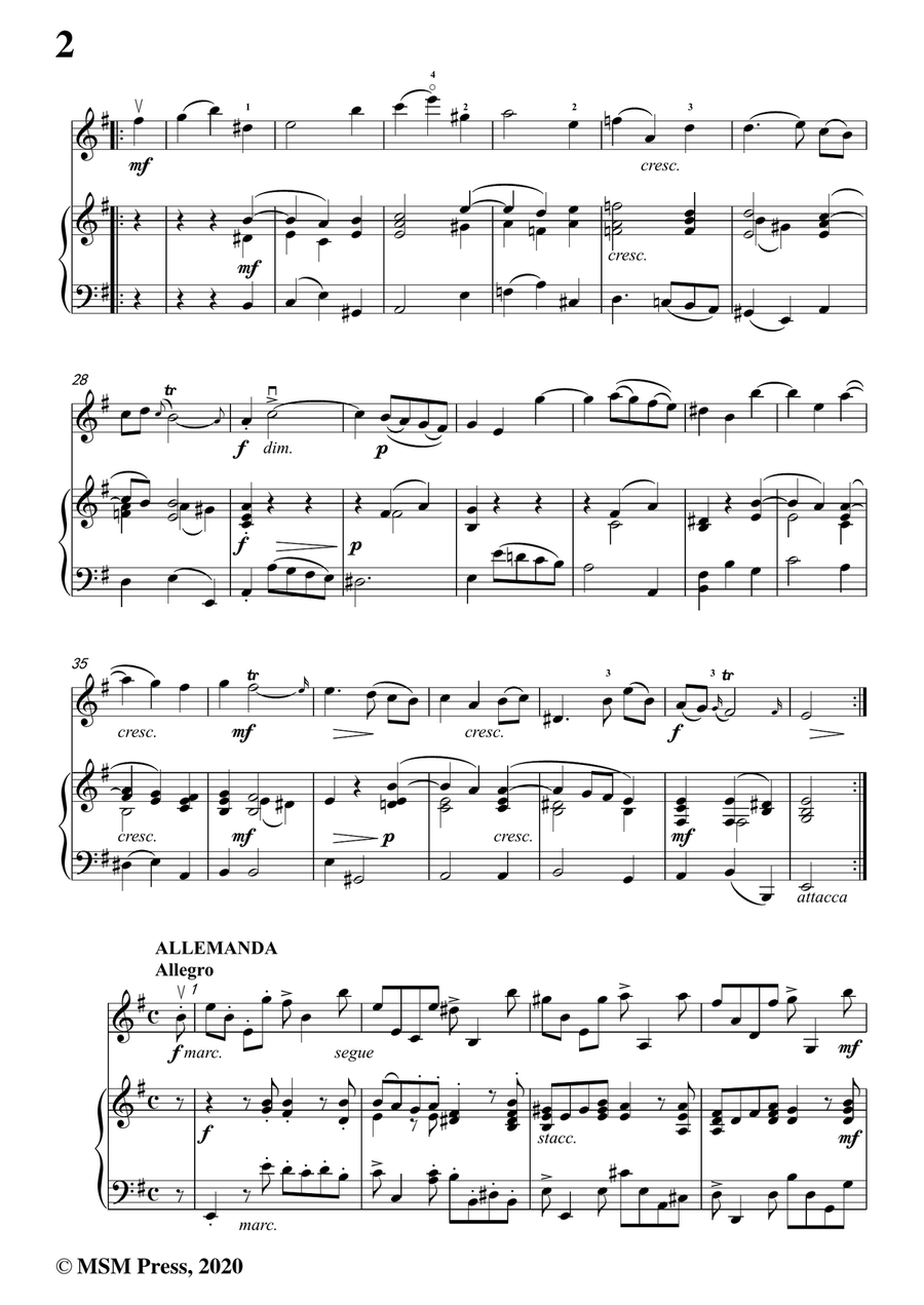 Corelli-Violin Sonata No.8 in e minor,Op.5 No.8,for Vioin&Piano Violin Solo scores gallery preview page 4