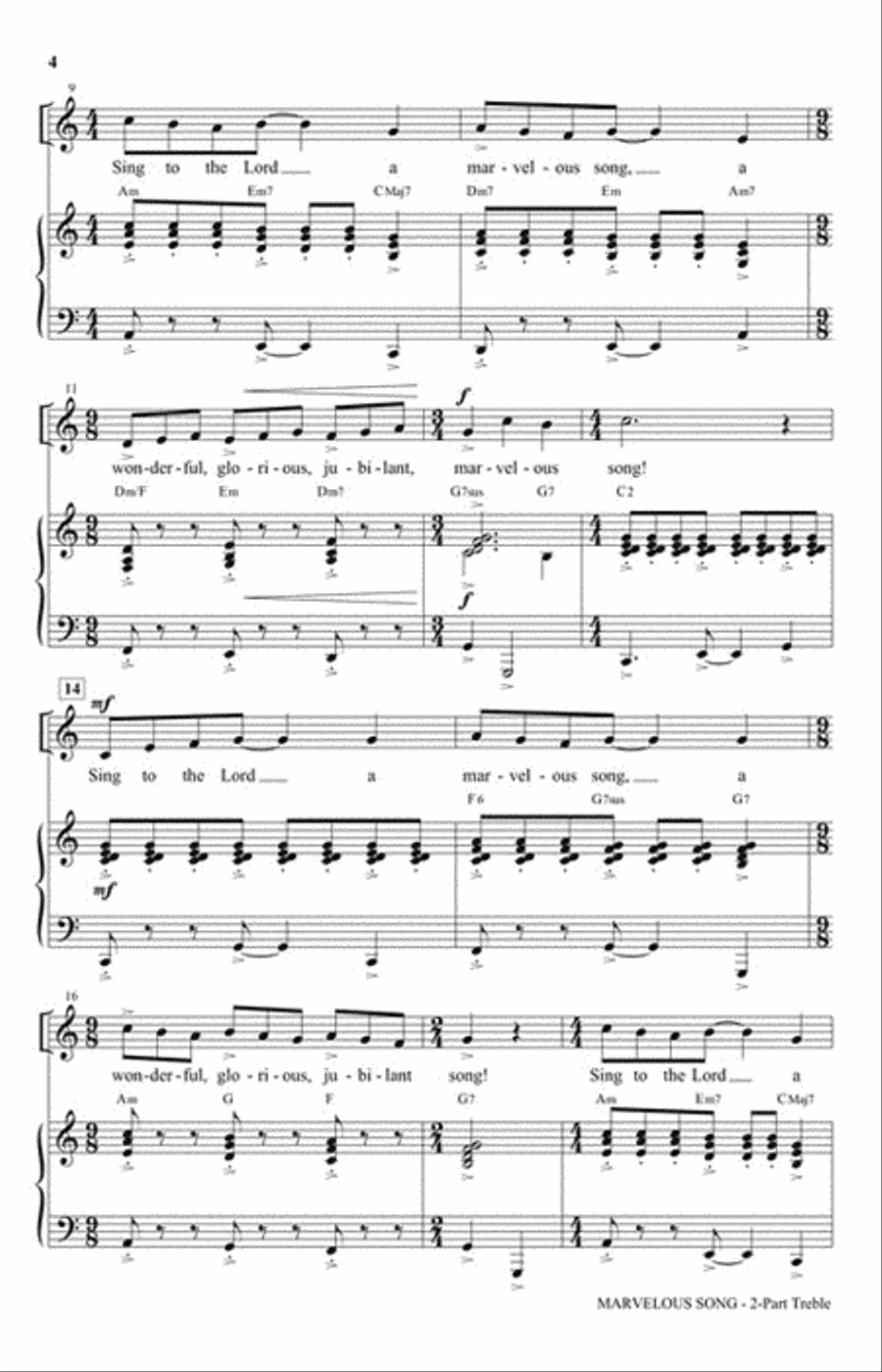 Marvelous Song Marvelous Song Unison Choir scores gallery preview page 3