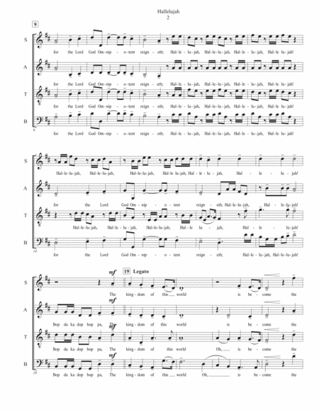 Hallelujah from Messiah - SATB Acappella image number null