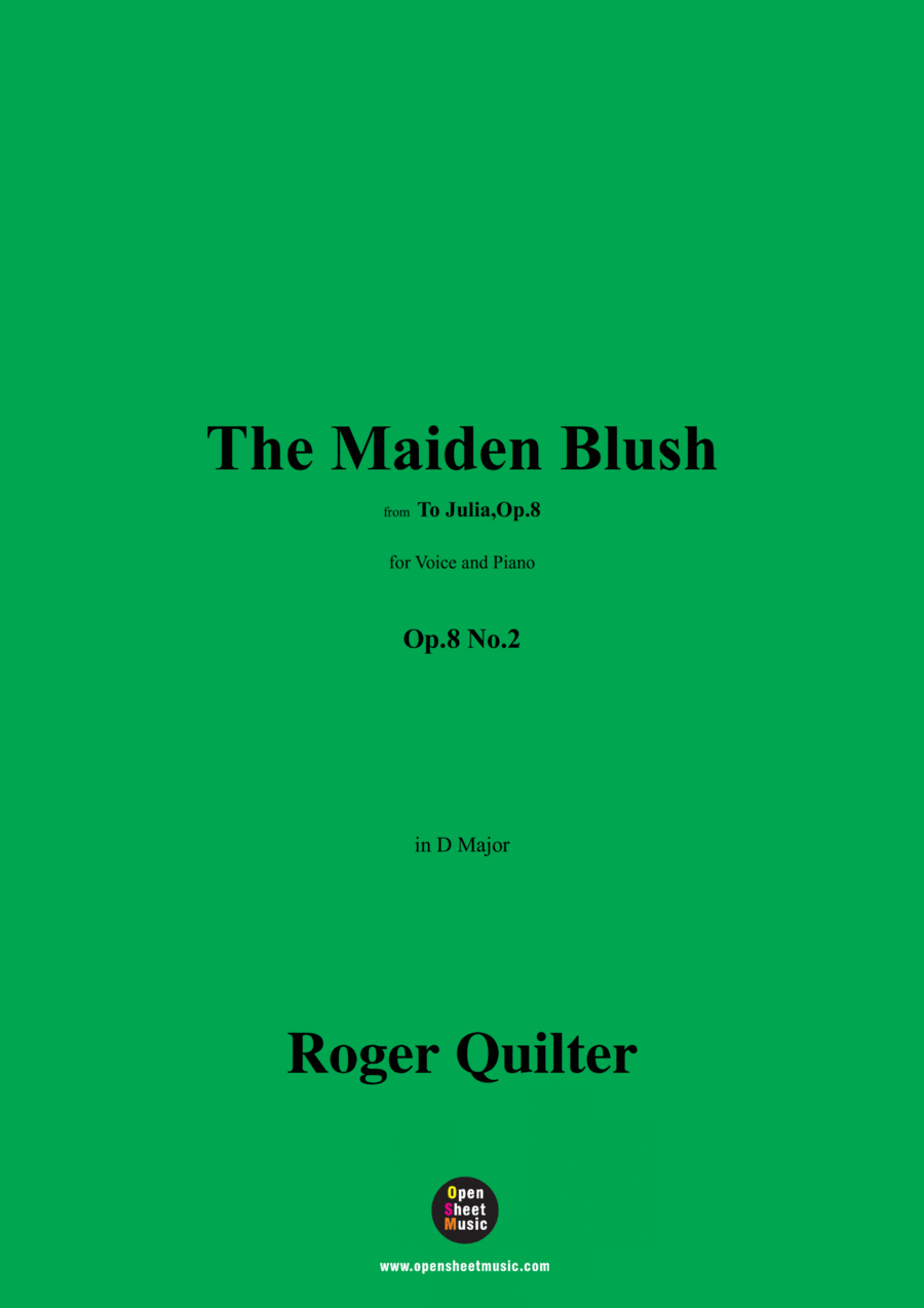Quilter-The Maiden Blush,in D Major,Op.8 No.2 Voice scores gallery preview page 1
