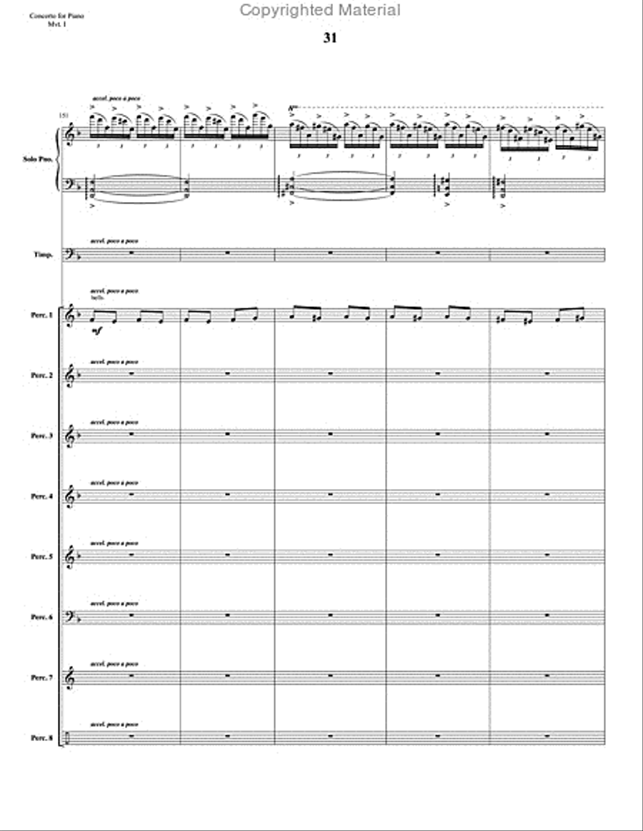 Concerto for Piano and Percussion Orchestra Percussion Ensemble scores gallery preview page 53