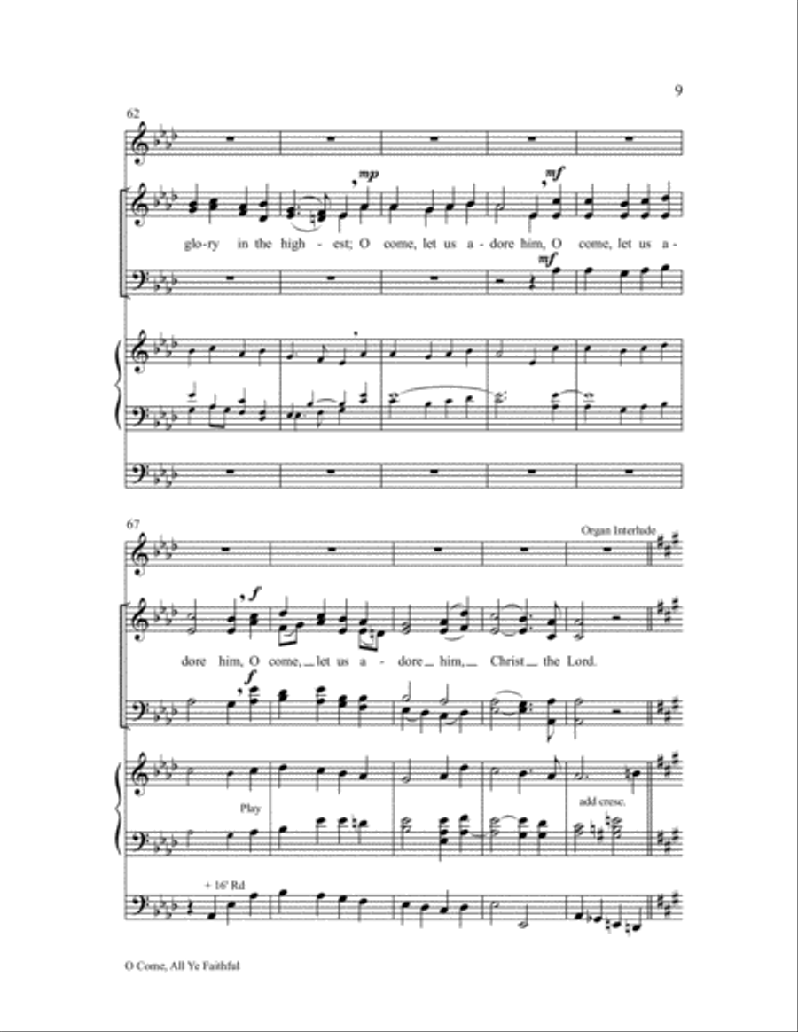 O Come, All Ye Faithful Choir scores gallery preview page 9