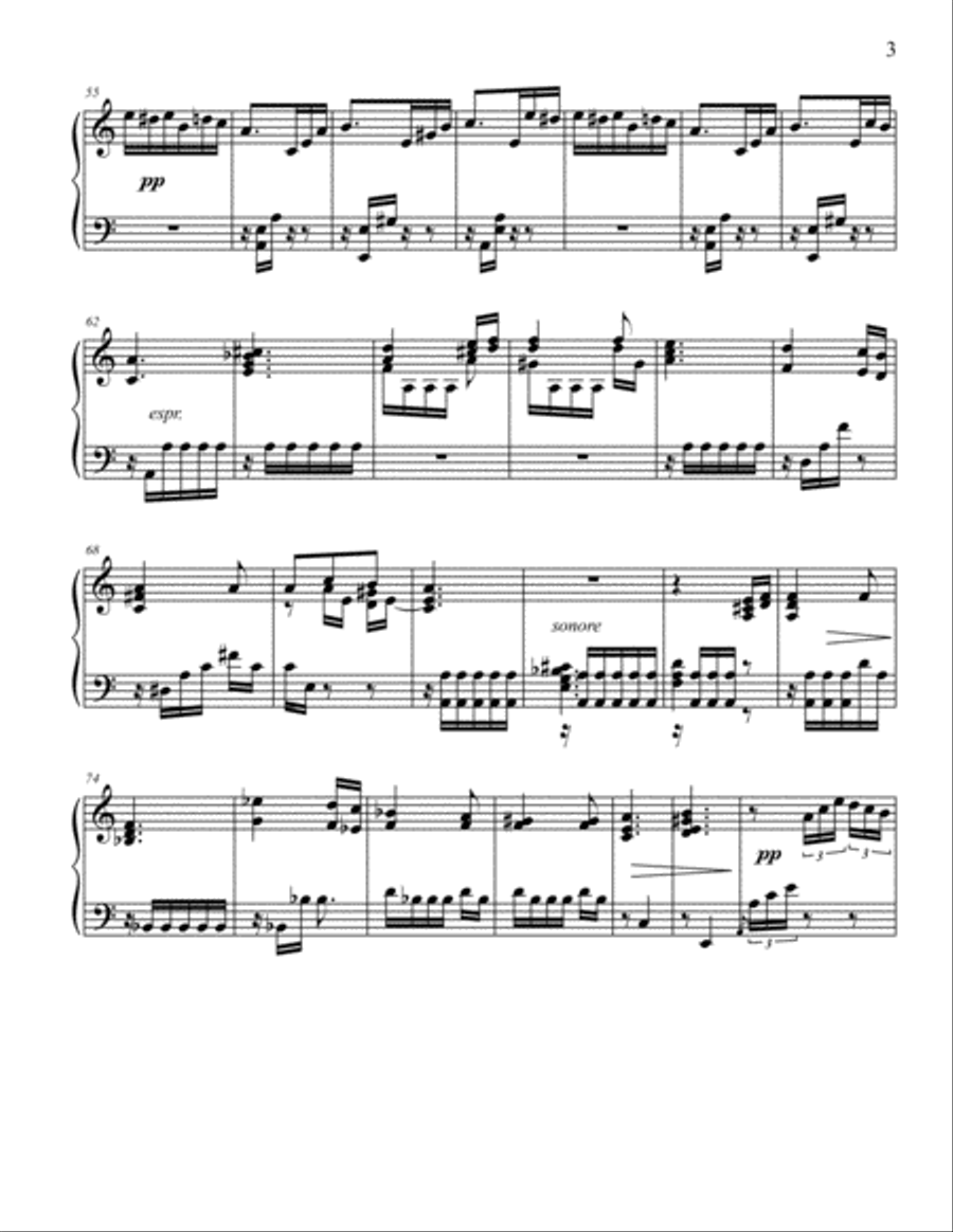 Fur Elise, for the left hand alone Piano Solo scores gallery preview page 3
