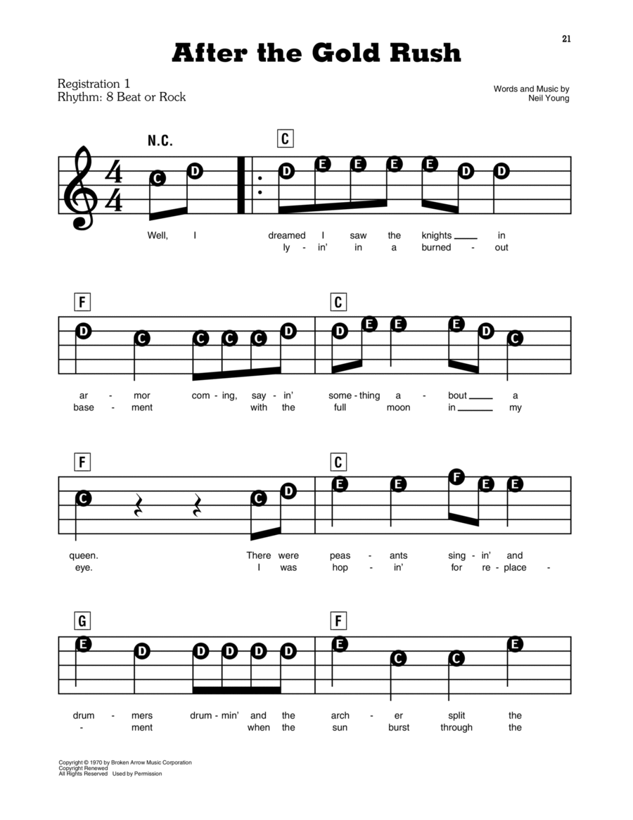 After The Gold Rush Electronic Keyboard scores gallery preview page 1