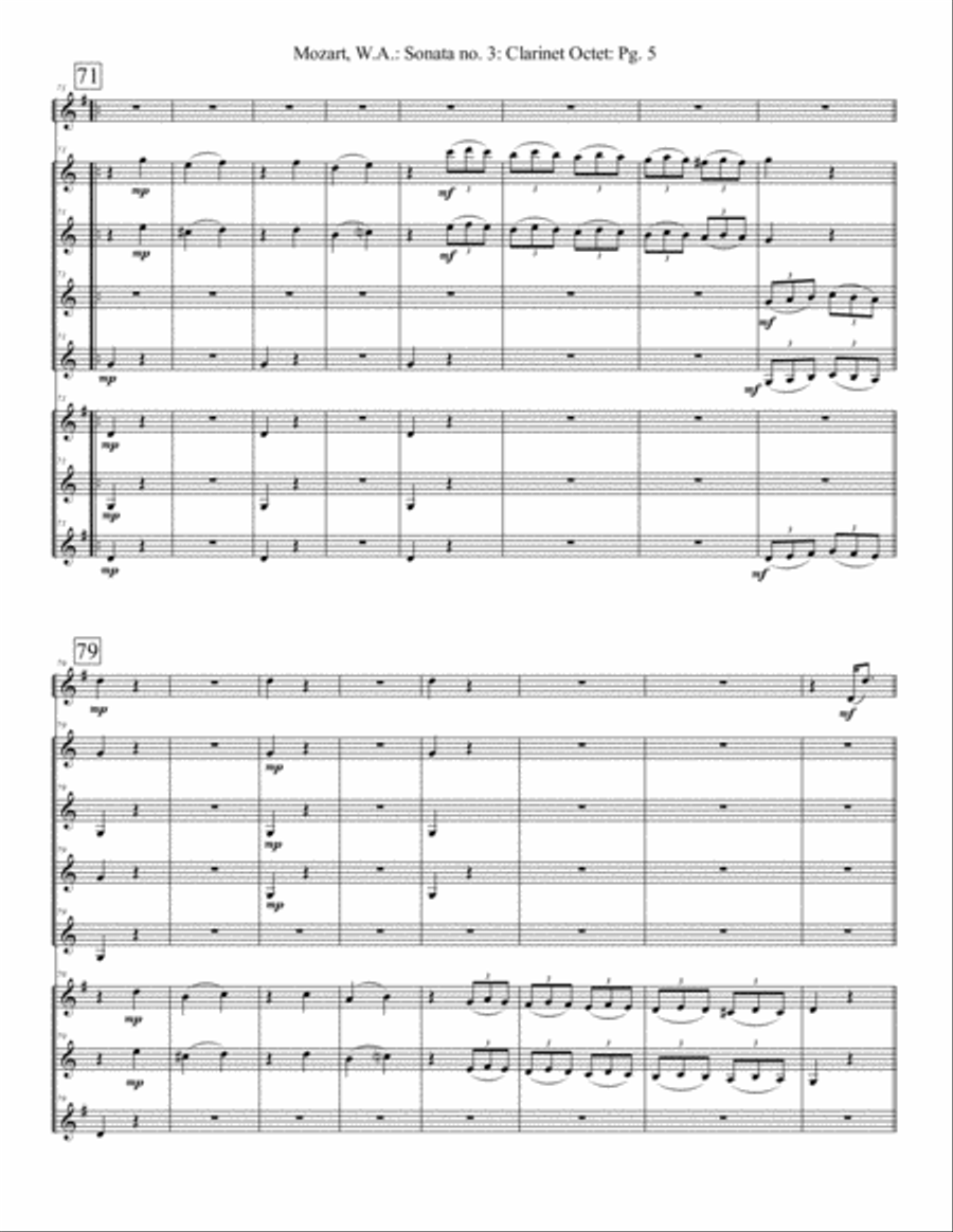 Sonata no. 3 Woodwind Ensemble scores gallery preview page 5