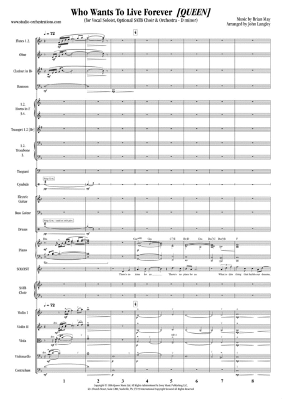 Who Wants To Live Forever Full Orchestra scores gallery preview page 2