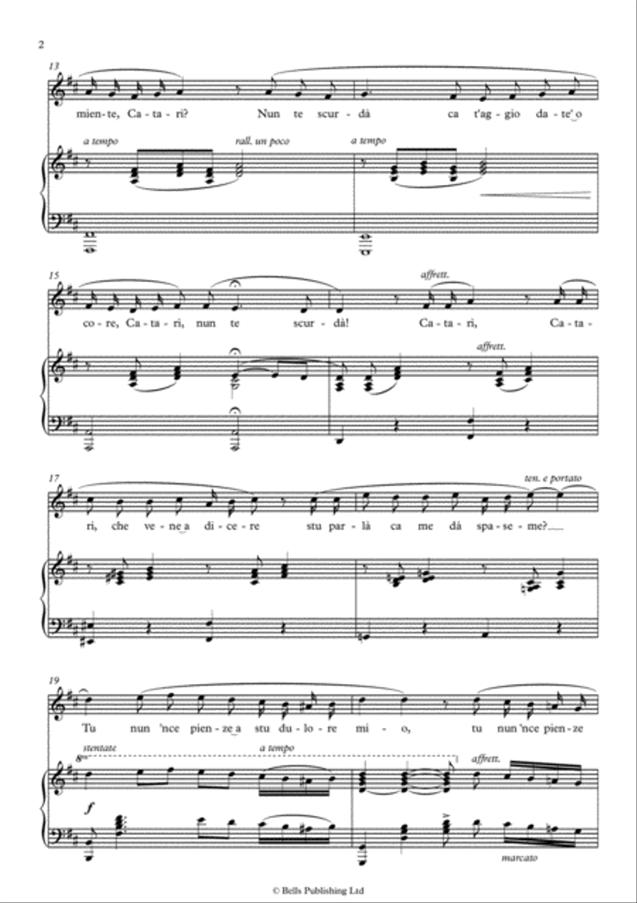 Core 'ngrato (D Major) Core 'ngrato (D Major) Voice Solo scores gallery preview page 2