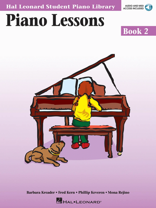 Book cover for Piano Lessons Book 2 – Audio and MIDI Access Included