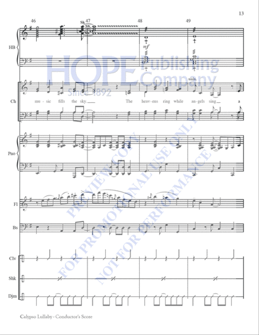 Calypso Lullaby Choir scores gallery preview page 13