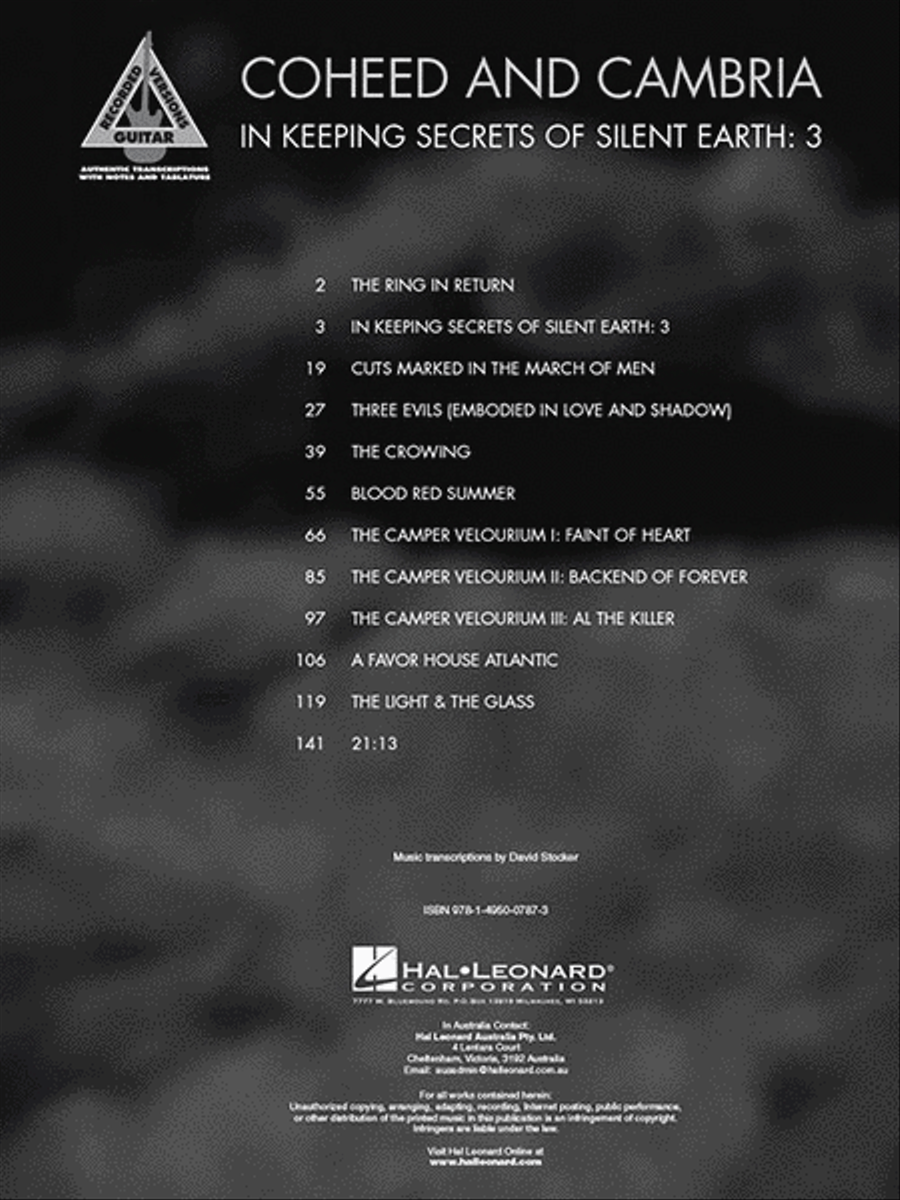 Coheed and Cambria – In Keeping Secrets of Silent Earth: 3 Electric Guitar scores gallery preview page 2