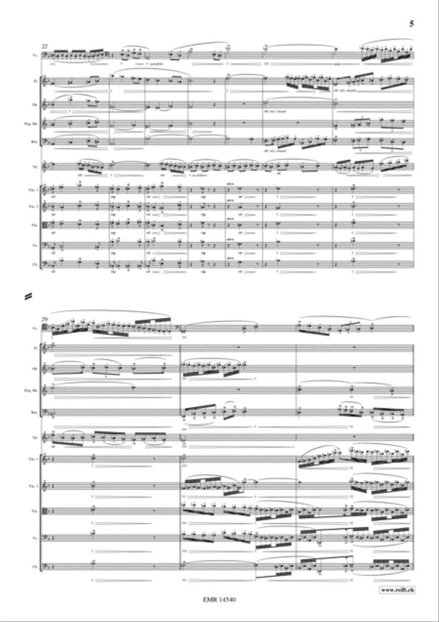 Cello Concerto Glints and Stars Chamber Orchestra scores gallery preview page 5