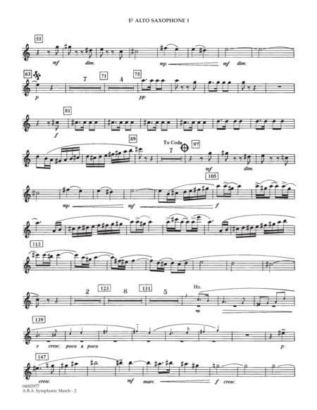 A.B.A. Symphonic March (Kitty Hawk) - Eb Alto Saxophone 1