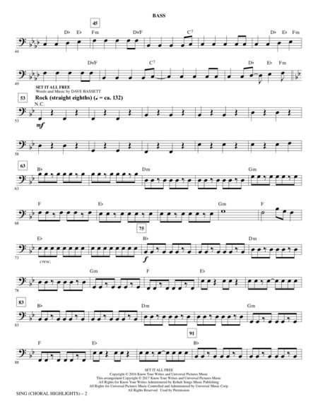 Sing (Choral Highlights) - Bass