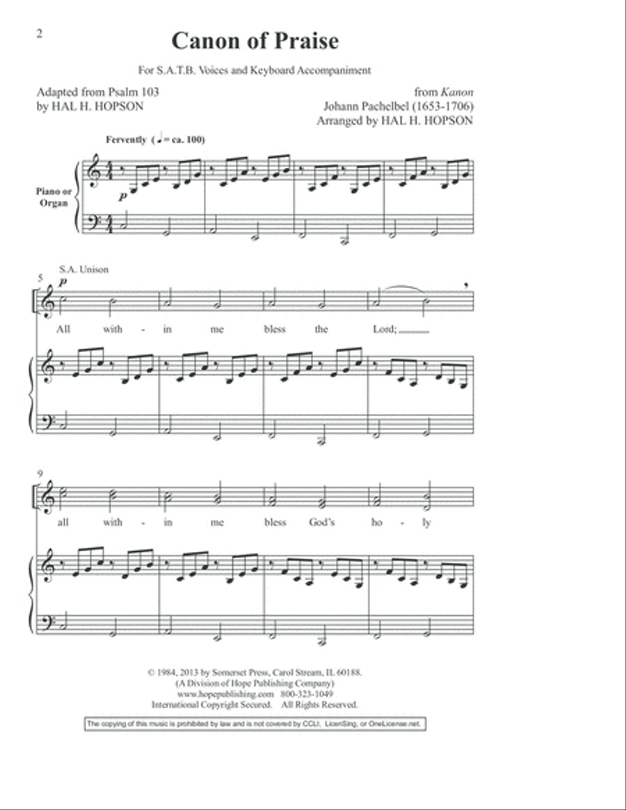 Canon of Praise Choir scores gallery preview page 2