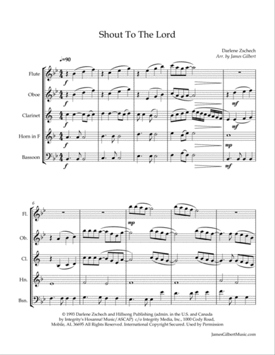 Shout To The Lord Woodwind Quintet scores gallery preview page 5