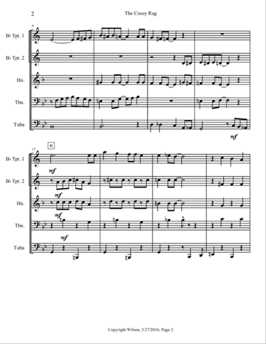 The Cosey Rag The Cosey Rag Brass Quintet scores gallery preview page 3