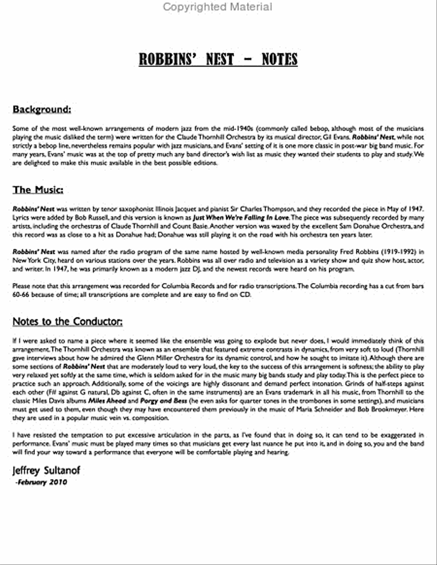 Robbins' Nest Big Band scores gallery preview page 3