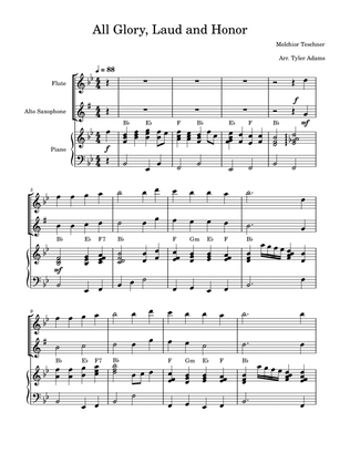 All Glory, Laud and Honor (Flute and Alto Sax Duet with Piano)