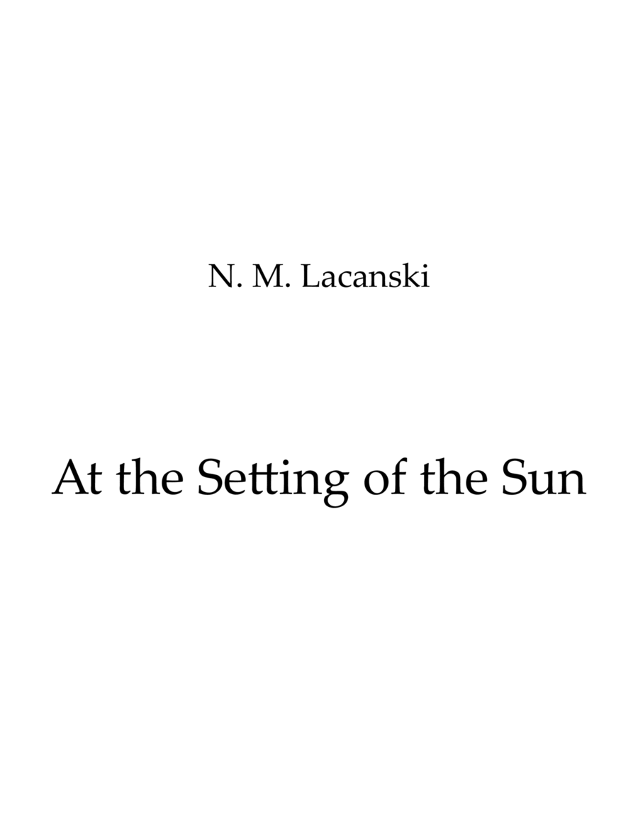 At the Setting of the Sun String Orchestra scores gallery preview page 1