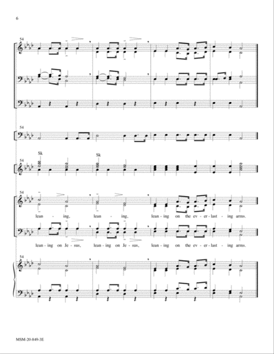 Leaning on the Everlasting Arms (Showalter) 4-Part scores gallery preview page 6