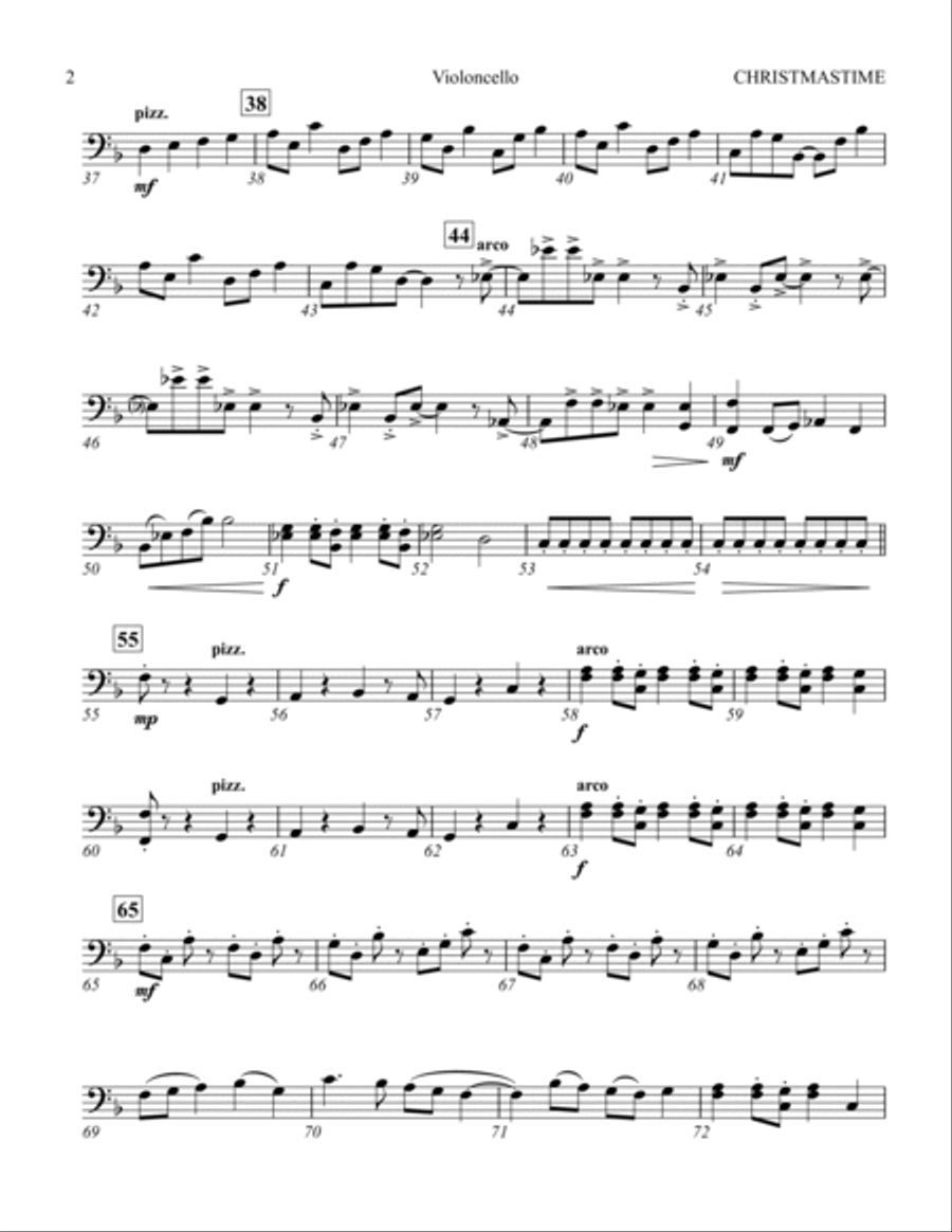 Christmastime (arr. Joseph M. Martin) - Cello Choir scores gallery preview page 2