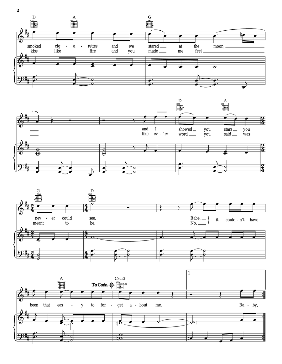 Even The Losers Even The Losers Piano, Vocal, Guitar scores gallery preview page 2