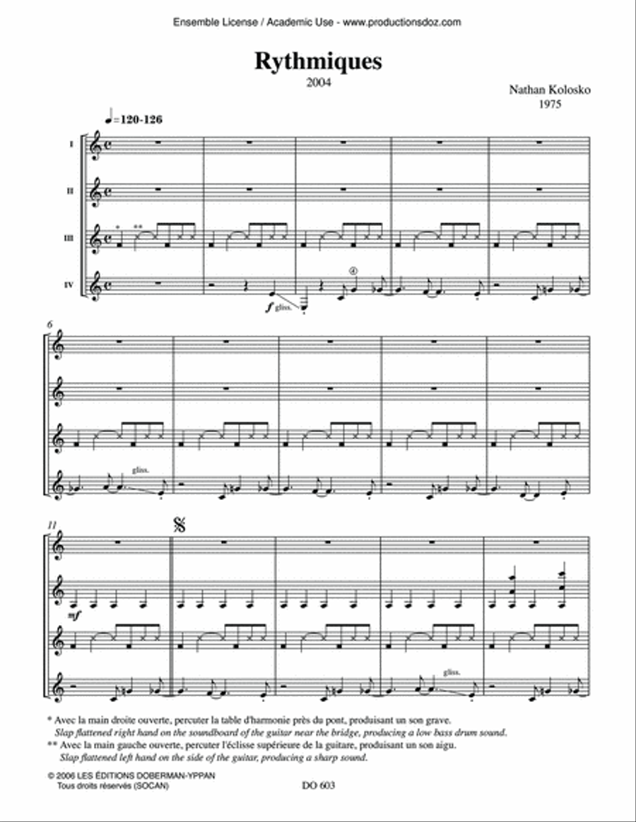 Rythmiques Rythmiques Guitar Ensemble scores gallery preview page 2