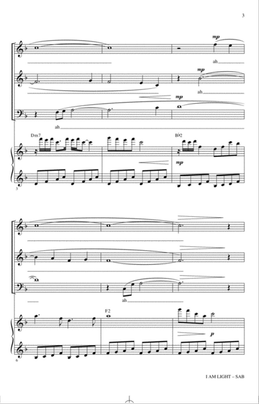 I Am Light (arr. Mark Hayes and Kimberly Lilley) 3-Part scores gallery preview page 2