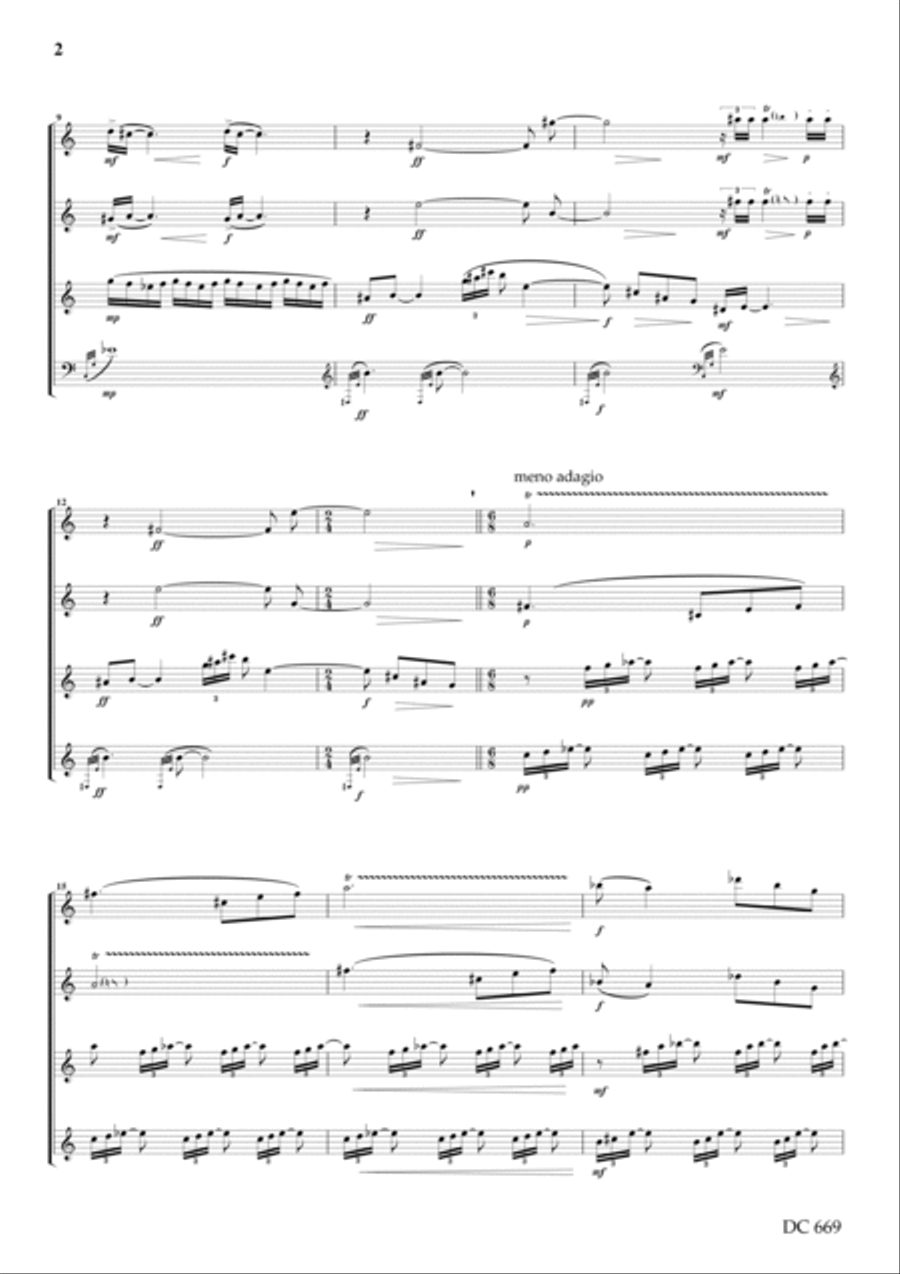 Prelude and Fugue No,1 - for clarinet quartet Clarinet Quartet scores gallery preview page 2