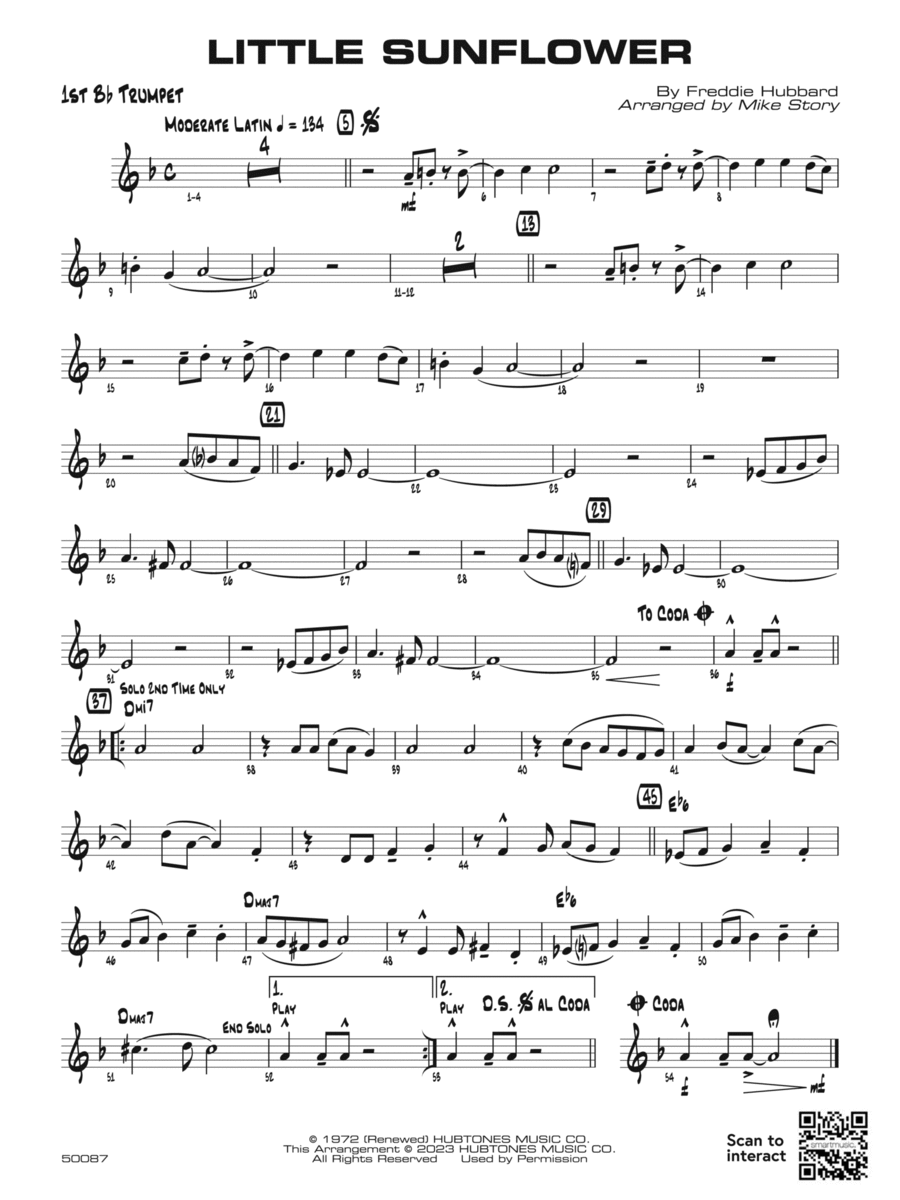 Little Sunflower: 1st B-flat Trumpet Jazz Ensemble scores gallery preview page 1