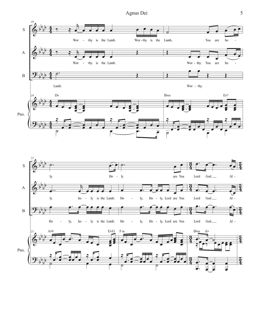 Agnus Dei Agnus Dei 3-Part scores gallery preview page 5
