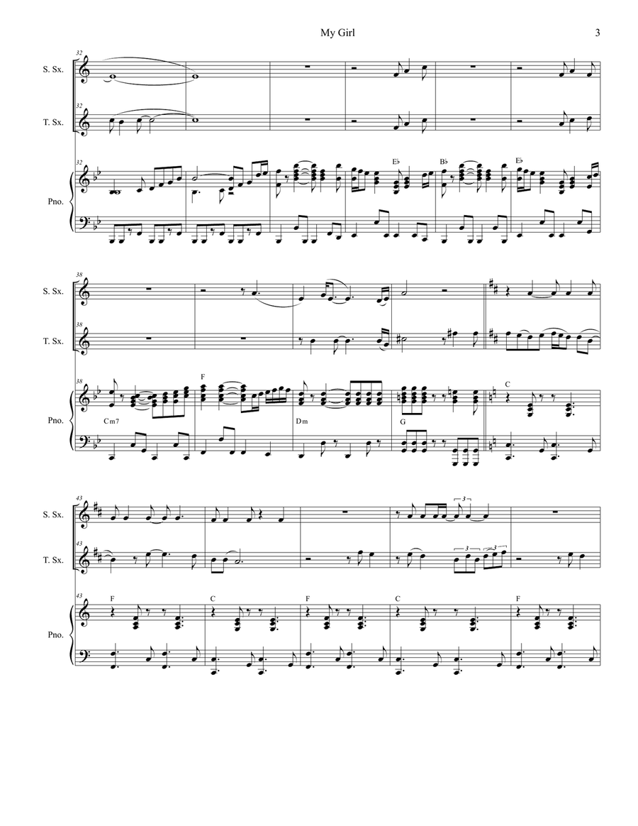My Girl Woodwind Duet scores gallery preview page 3