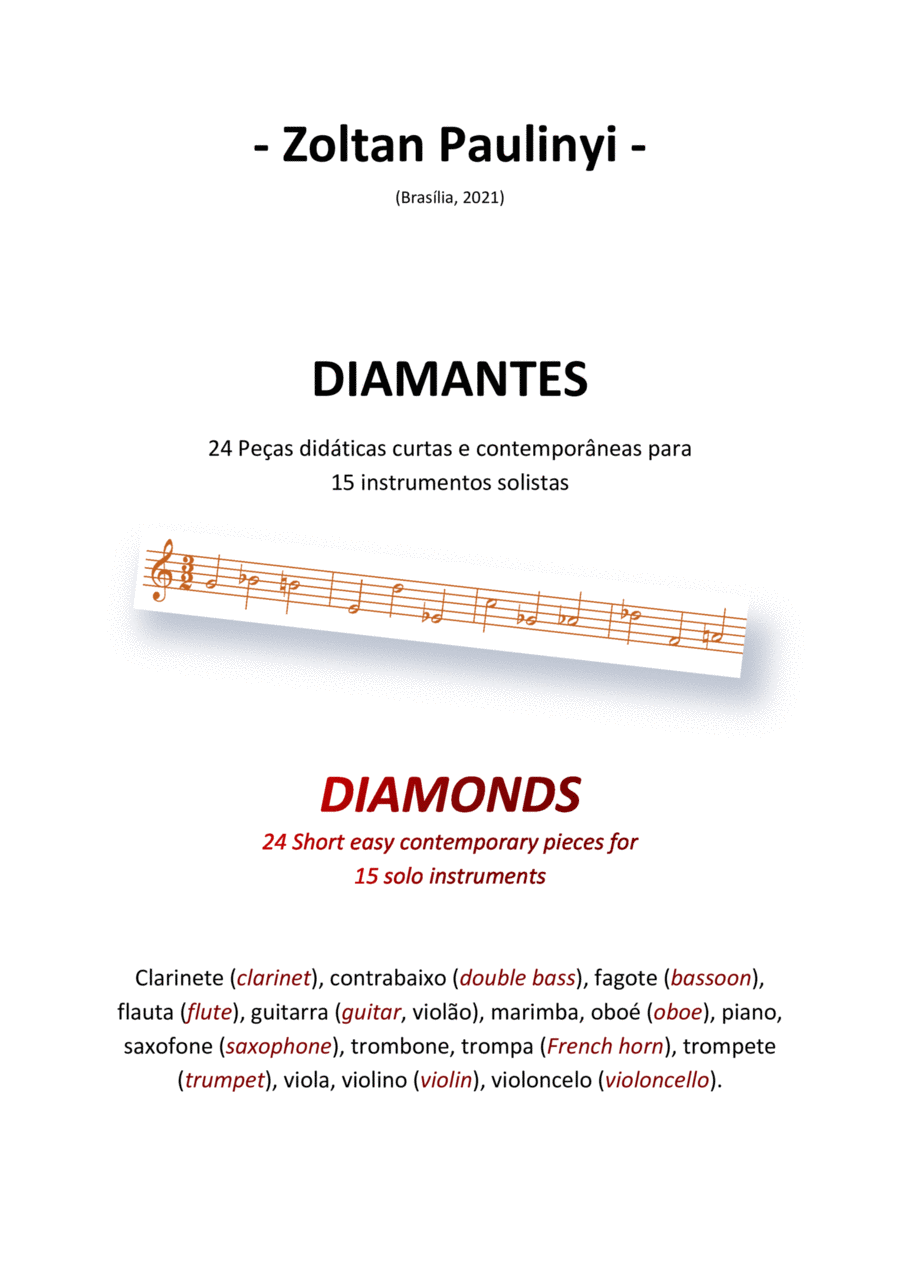 Diamantes para instrumentos solistas (Diamonds for solo instruments): 24 easy contemporary pieces fo Large Ensemble scores gallery preview page 1