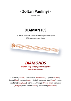 Book cover for Diamantes para instrumentos solistas (Diamonds for solo instruments): 24 easy contemporary pieces fo