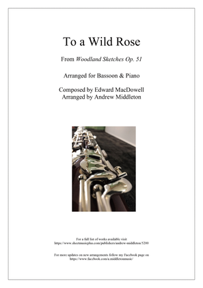 Book cover for To A Wild Rose arranged for Bassoon and Piano