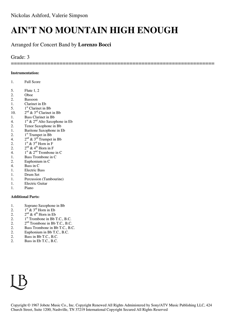 Ain't No Mountain High Enough Concert Band scores gallery preview page 2