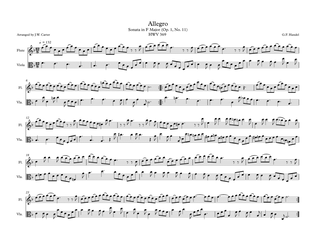 Allegro (Gigue) from Recorder Sonata in F for Flute & Viola Duet