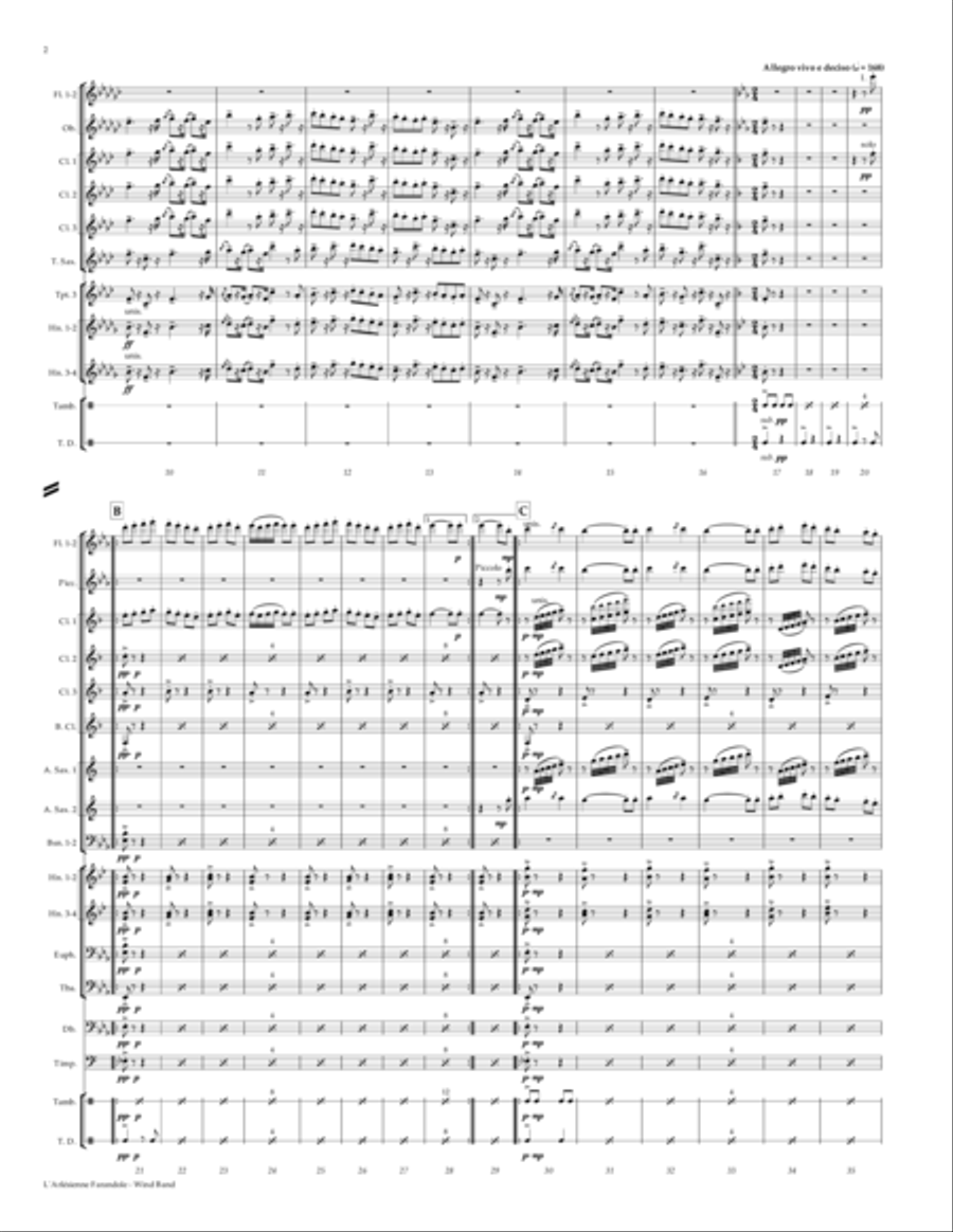 Bizet - Farandole from L'Arlesienne Suite No. 2 transcribed for Wind Band by Martin Tousignant Concert Band scores gallery preview page 3