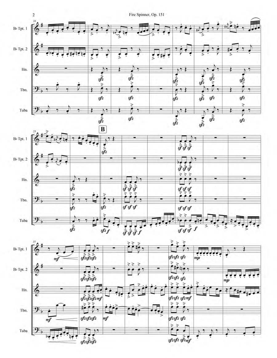 Fire Spinner, Op. 151 Fire Spinner, Op. 151 Brass Quintet scores gallery preview page 6