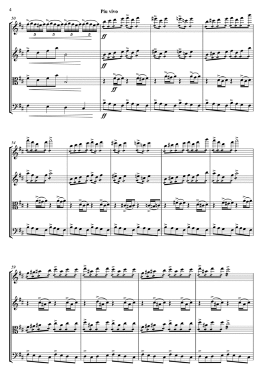 In the Hall of the Mountain King String Quartet scores gallery preview page 5