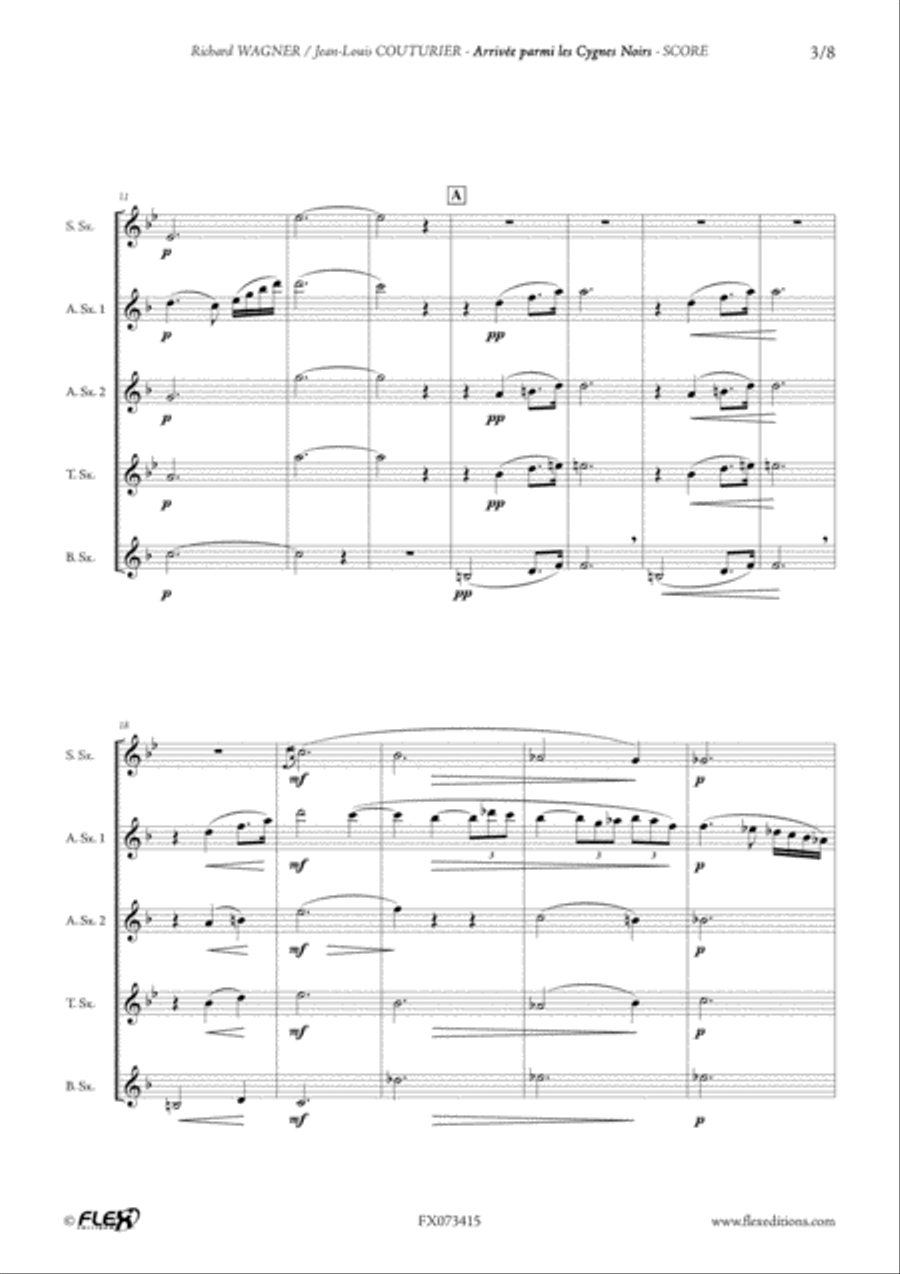 Arrivee parmi les Cygnes Noirs Tenor Saxophone scores gallery preview page 3