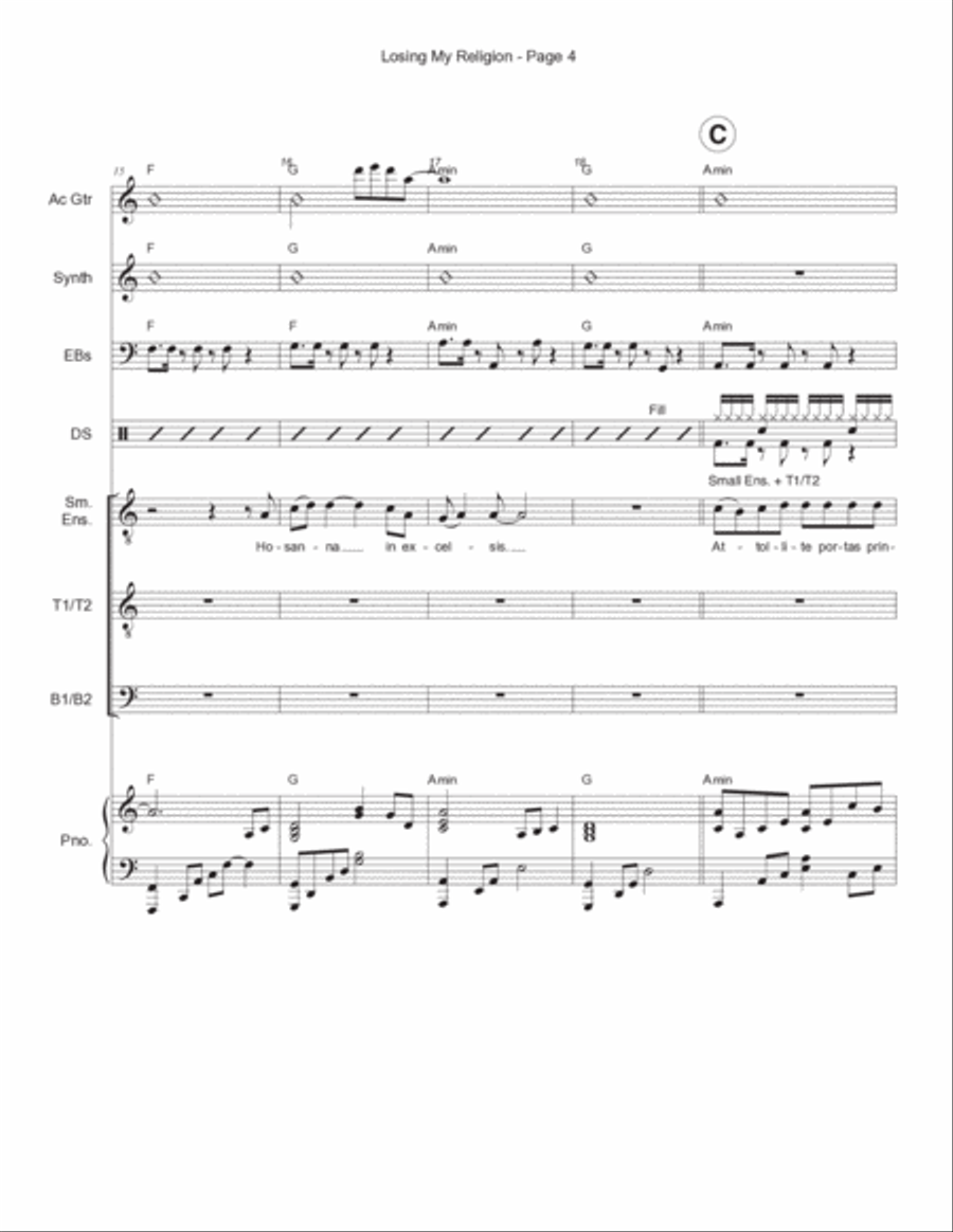 Losing My Religion Bass Guitar scores gallery preview page 4