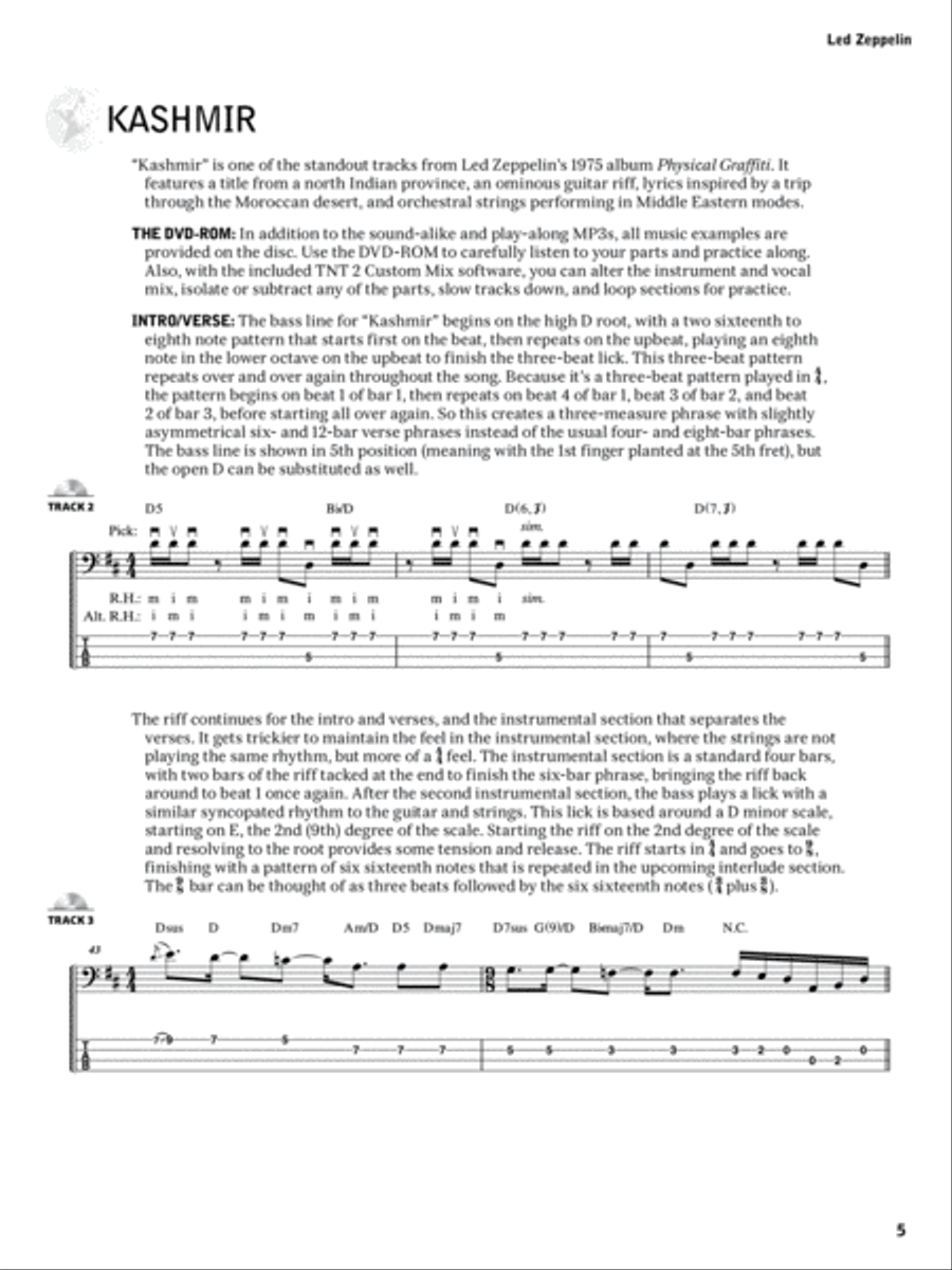 Alfred's Rock Ed. -- Led Zeppelin Bass Bass Guitar Tablature scores gallery preview page 5